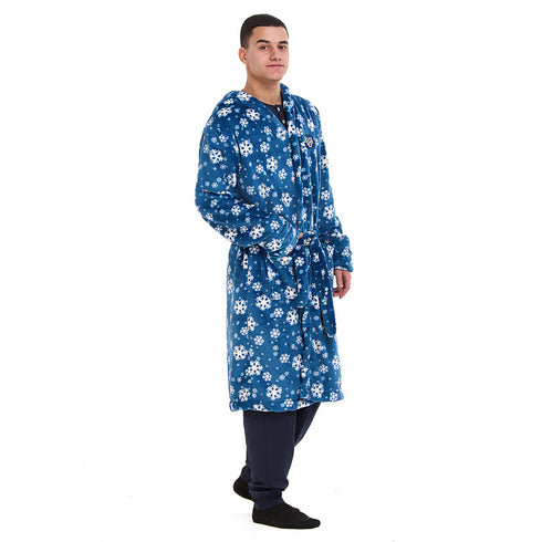 Snuggs Blanket Robe Petroleum Snowflakes